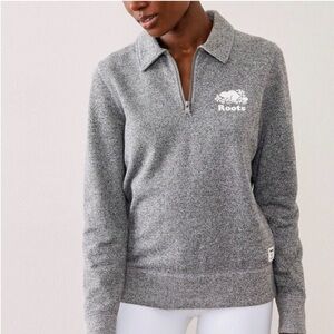Roots Women's Gray Quarter-Zip Sweatshirt